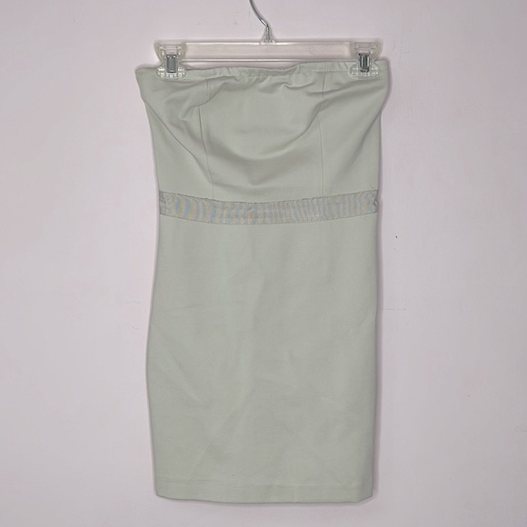 🆕 ARMANI EXCHANGE Strapless Tube Dress with mesh panel detail Size 0 - Picture 4 of 10